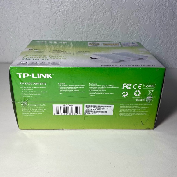 TP-LINK TL-PA4010KIT AV500 Nano Powerline Adapter Starter Kit, up to 500Mbps NIB - Picture 5 of 6